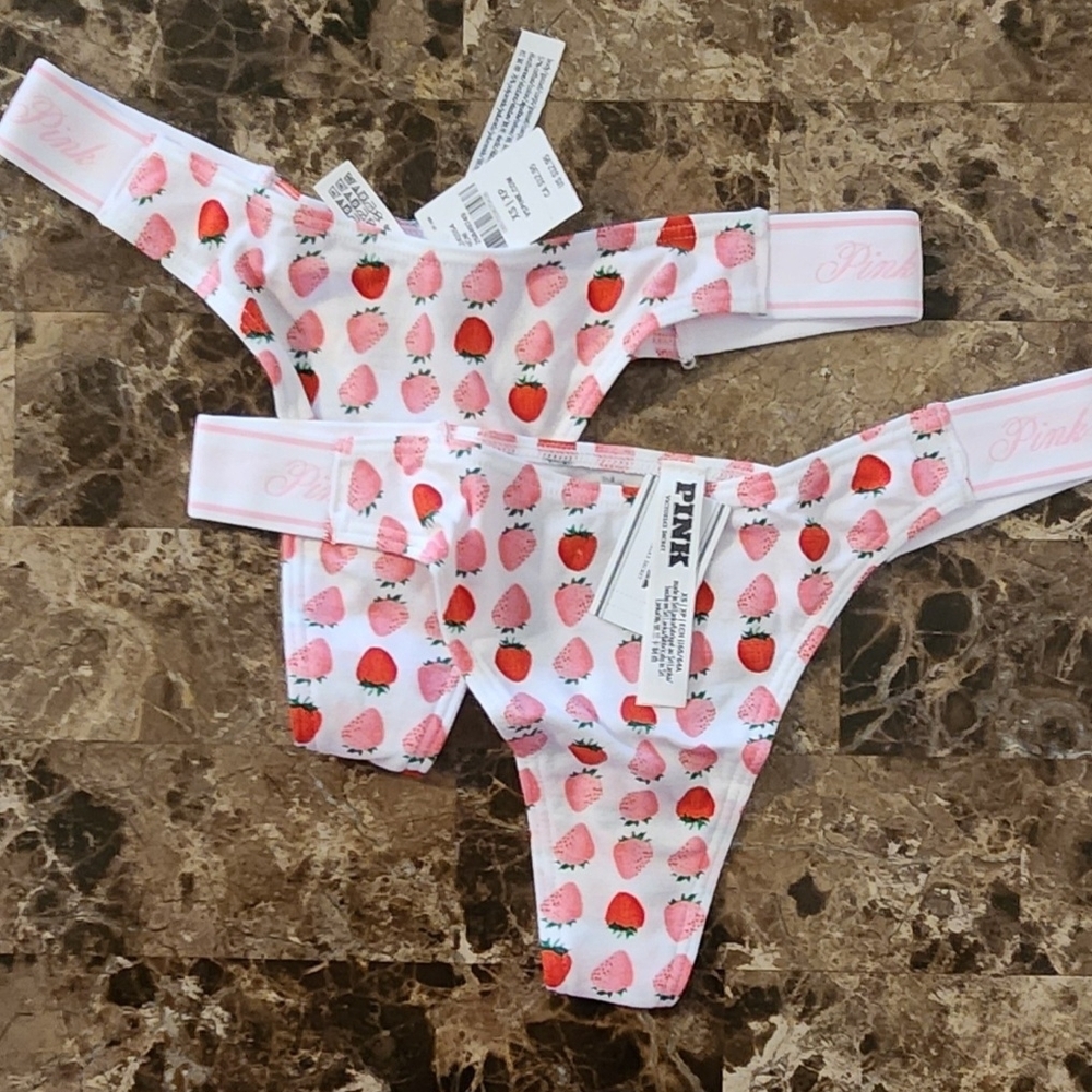 Victoria's Secret Pink Strawberry Print Panties